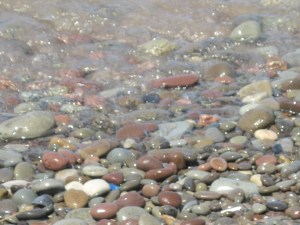 Crystal clear water.